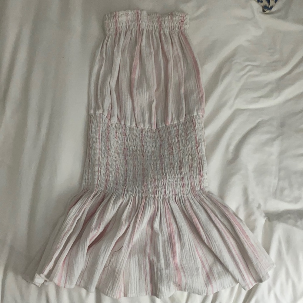 Planet blue romper- pink and white